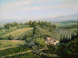 09 David Chang  “Tuscany”
oil on linen
19”H x 23”W